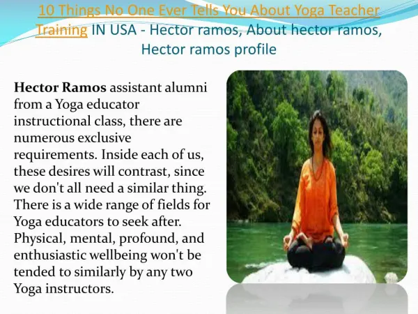 100 Most Influential Yoga Teachers in USA- Hector ramos, About hector ramos, Hector ramos profile