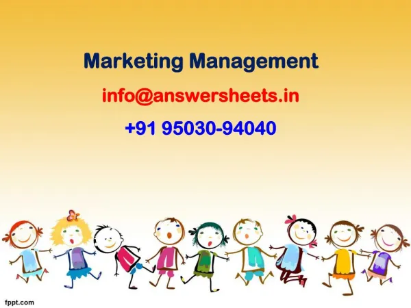 marketing management info@answersheets in 91 95030 94040