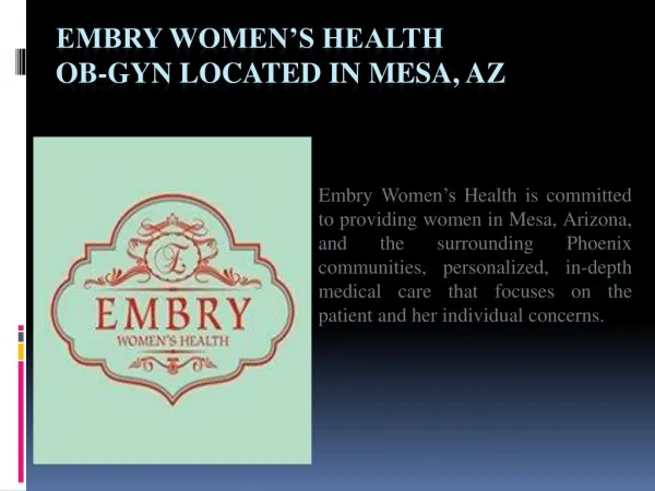 Gynecological Specialist & Womenâ€™s Healthcare Professionals in Mesa, AZ