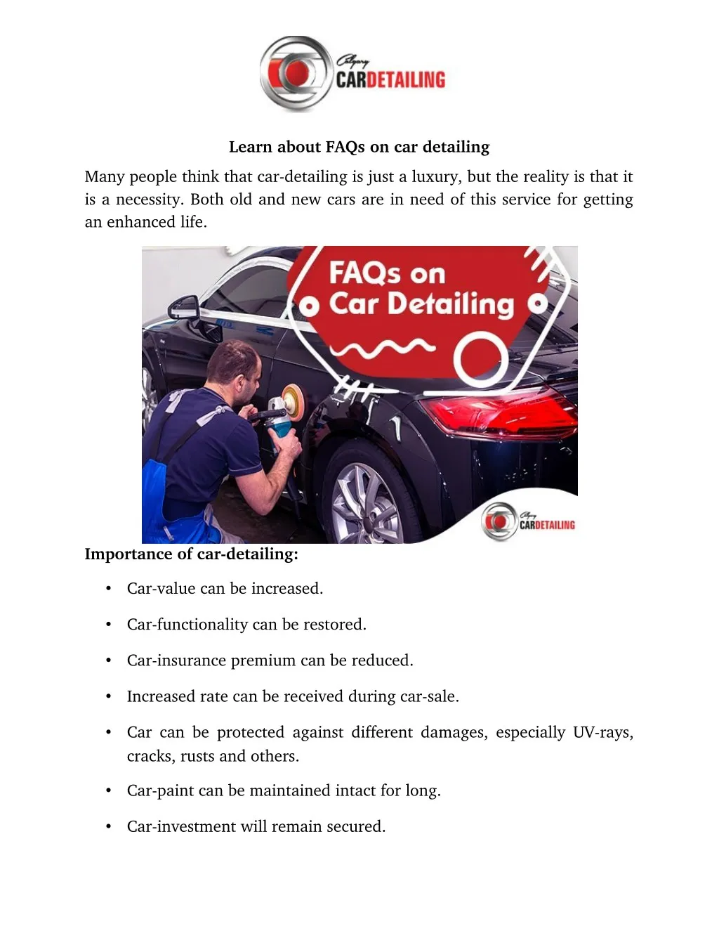 learn about faqs on car detailing