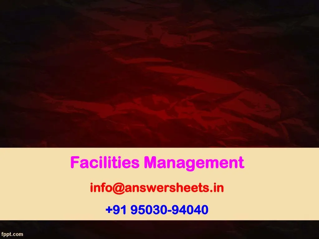 facilities management info@answersheets in 91 95030 94040