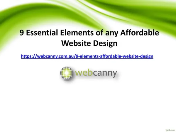 9 Elements of Affordable Website Design
