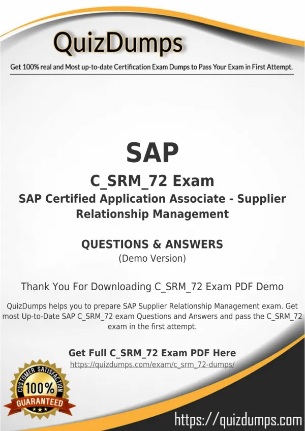 C_SRM_72 Exam Dumps - Download C_SRM_72 Dumps PDF