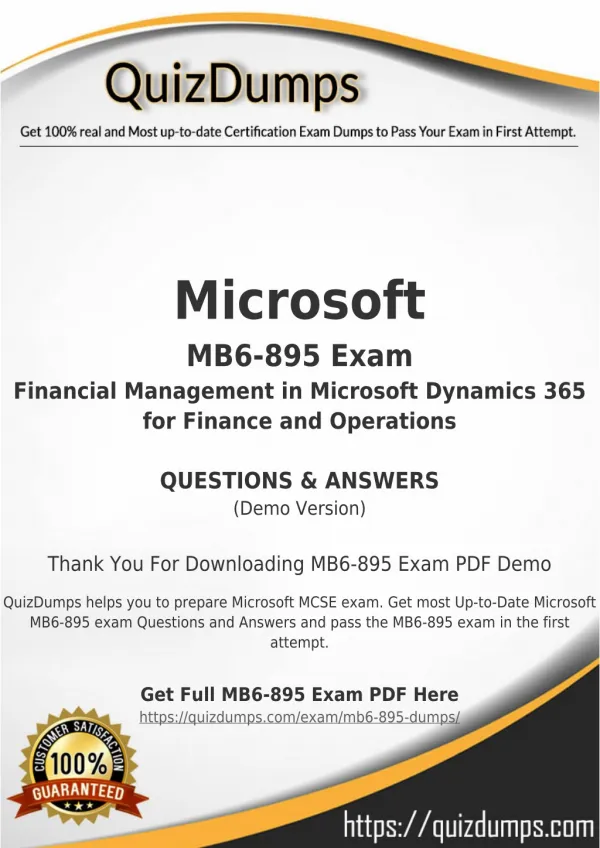 MB6-895 Exam Dumps - Prepare MB6-895 Dumps PDF [2018]