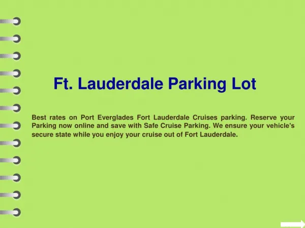 Port Fort Lauderdale Parking