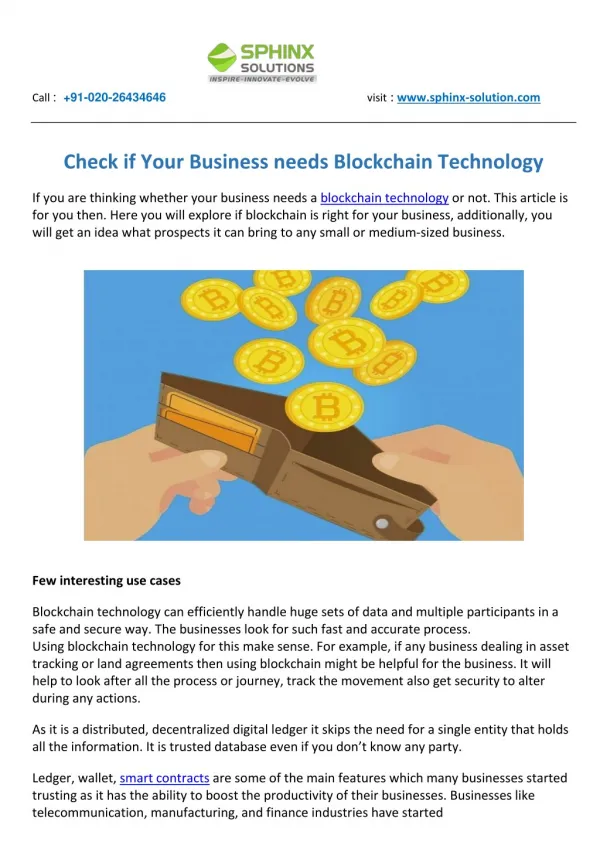 Check if Your Business needs Blockchain Technology