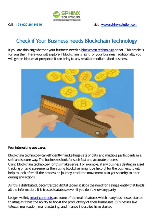 Check if Your Business needs Blockchain Technology