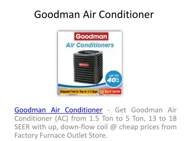 Goodman Ac Prices - TheFurnaceOutlet