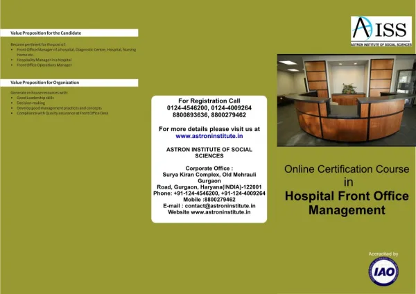 Online Certification Course in Hospital Front Office Management