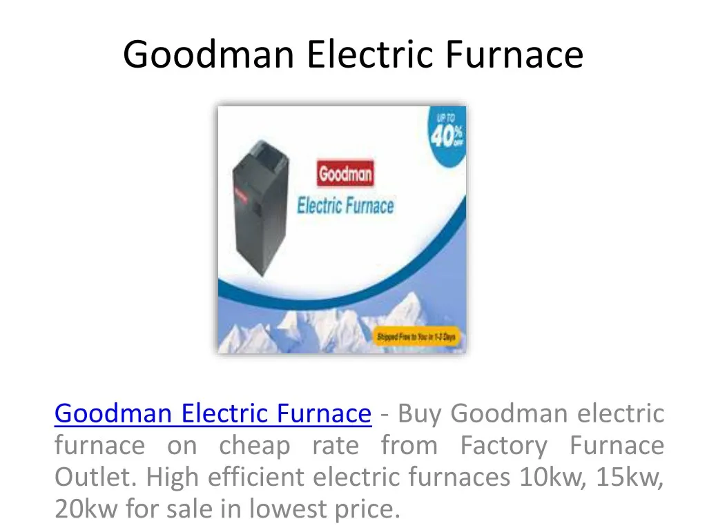 goodman electric furnace