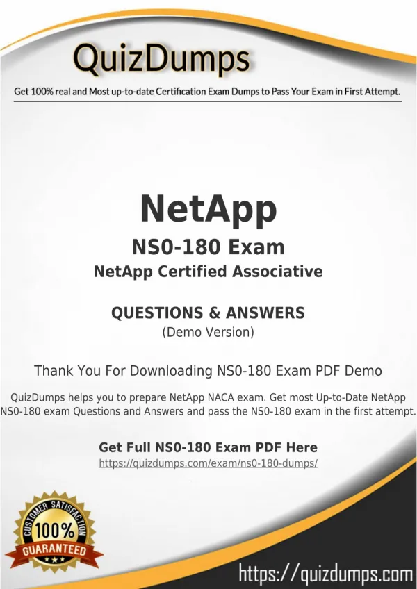 NS0-180 Exam Dumps - Preparation with NS0-180 Dumps PDF