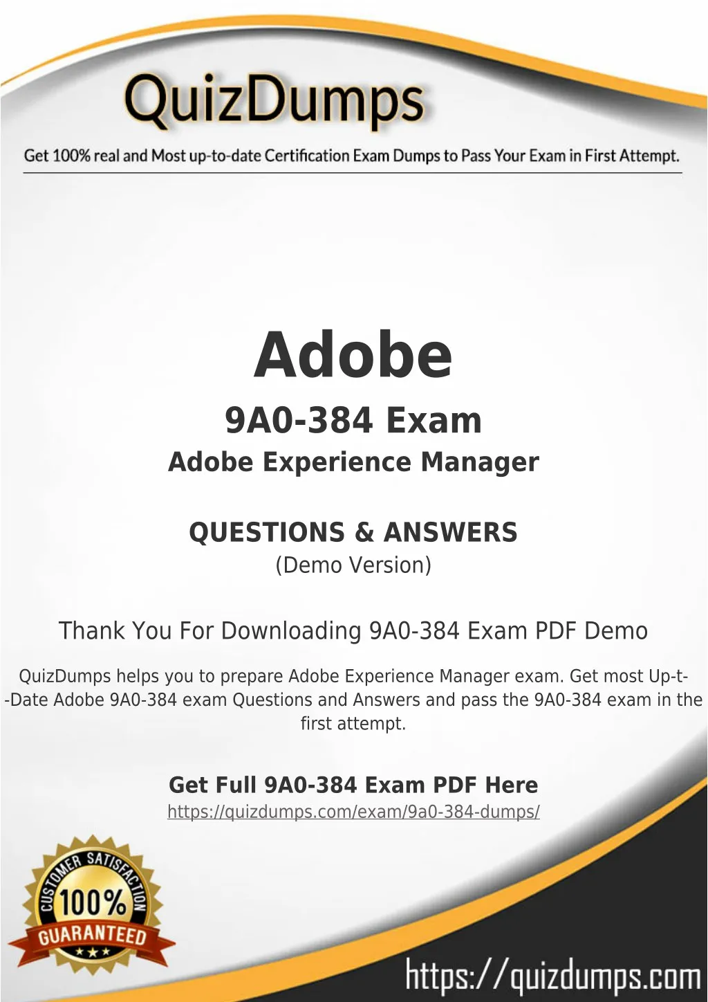adobe 9a0 384 exam adobe experience manager