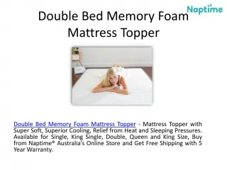 Double Bed Foam Mattress Topper