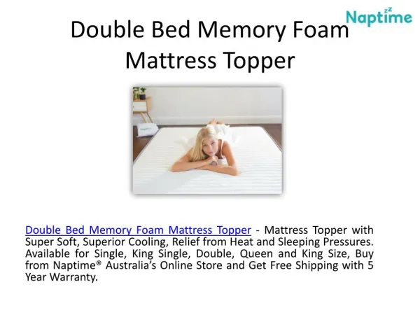 Double Bed Foam Mattress Topper