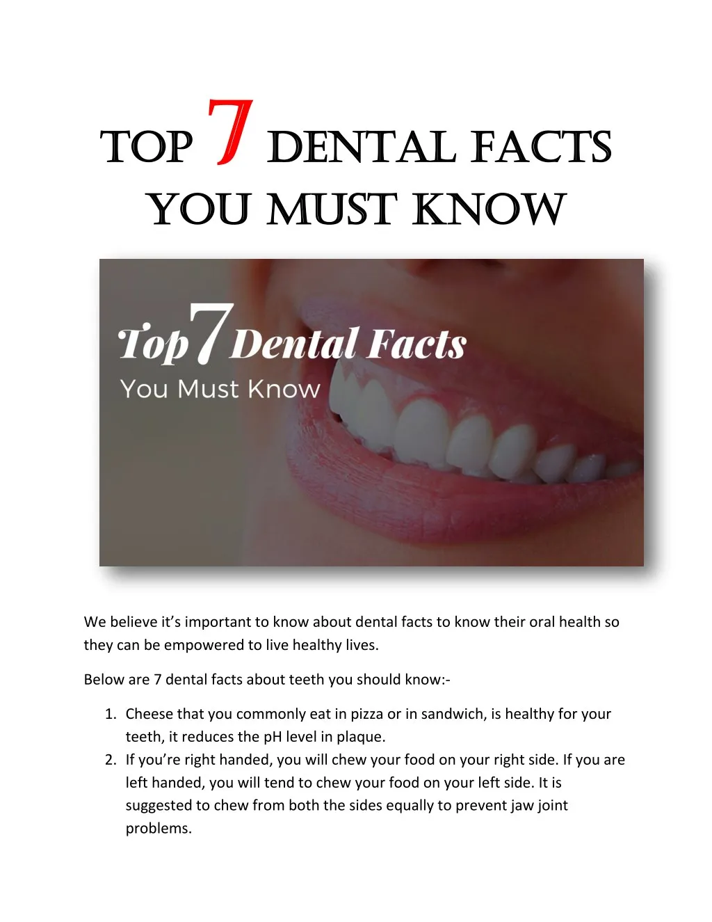 top 7 7 dental facts dental facts