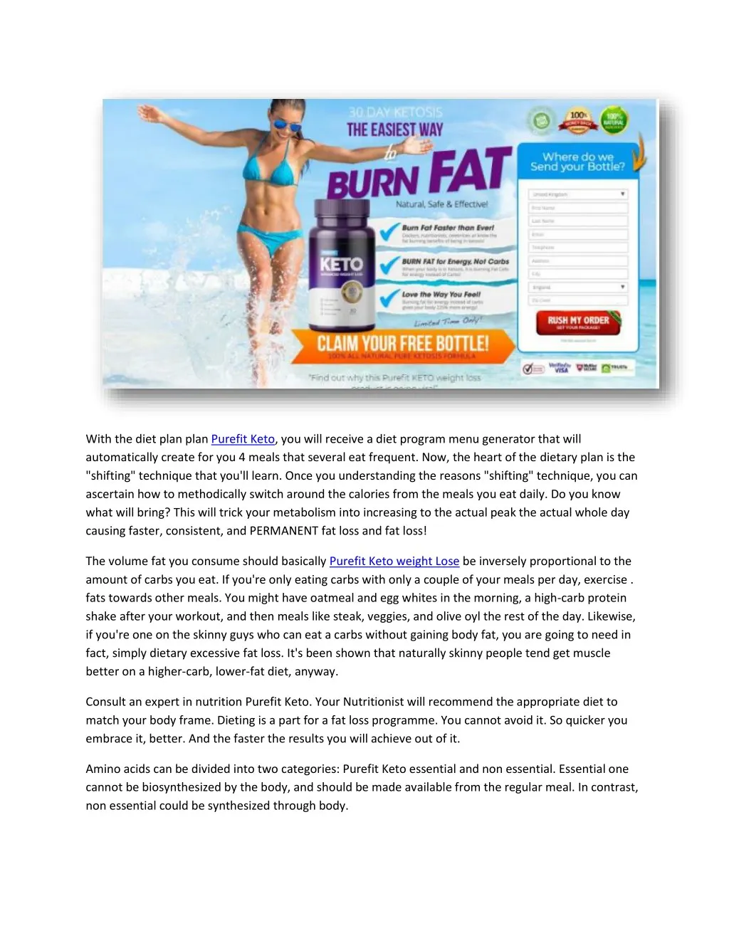 with the diet plan plan purefit keto you will