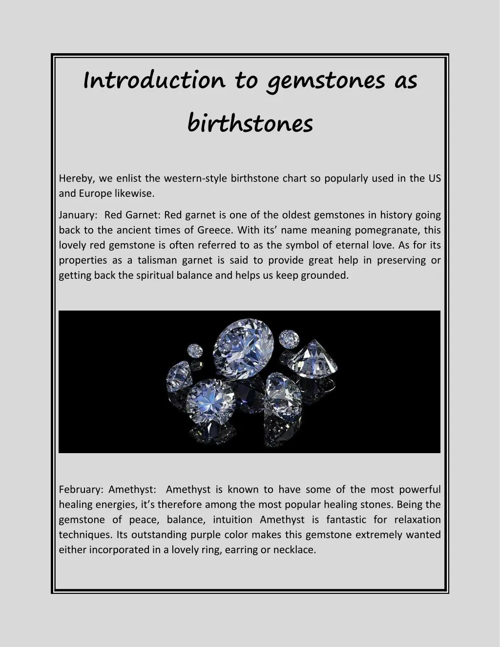 introduction to gemstones as birthstones