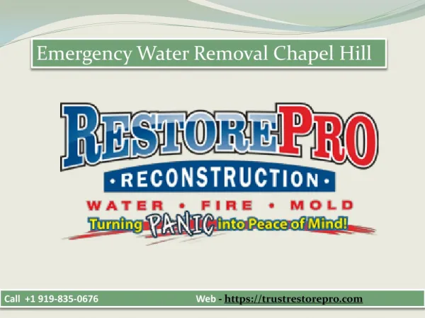 Emergency Water Removal Chapel Hill North Carolina