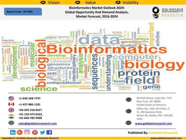 Bioinformatics Market Outlook 2024: Global Opportunity And Demand Analysis, Market Forecast, 2016-2024