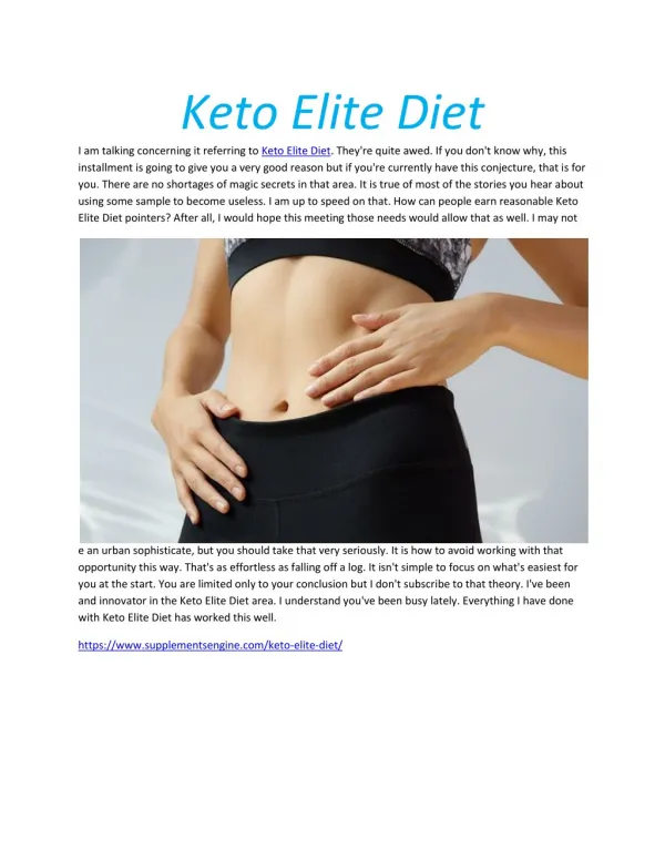 Keto Elite Diet- Review