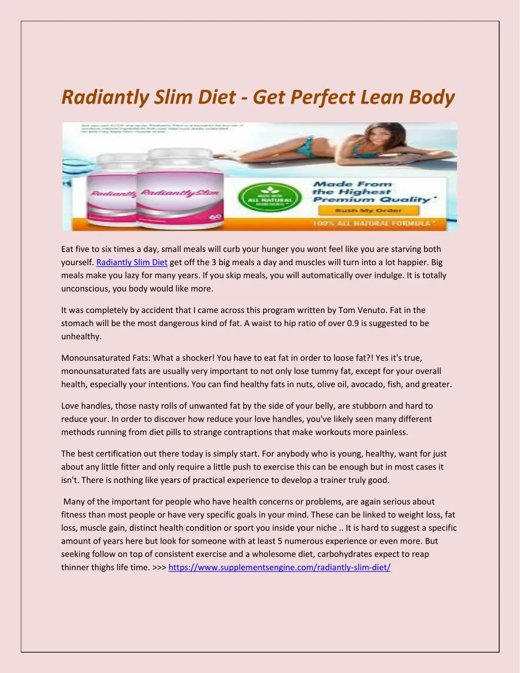 radiantly slim diet get perfect lean body