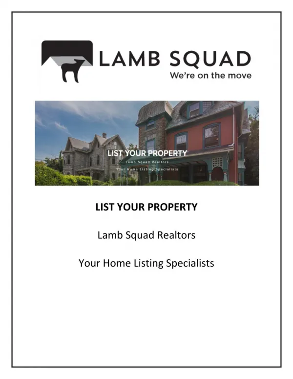 LIST YOUR PROPERTY - Lamb Squad Realtors
