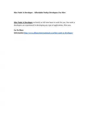 Hire Node Js Developer - Affordable Nodejs Developers For Hire - slide 1