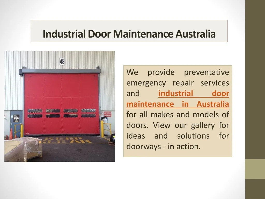 industrial door maintenance australia