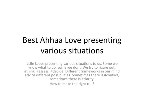 Best Ahhaa Love presenting various situations
