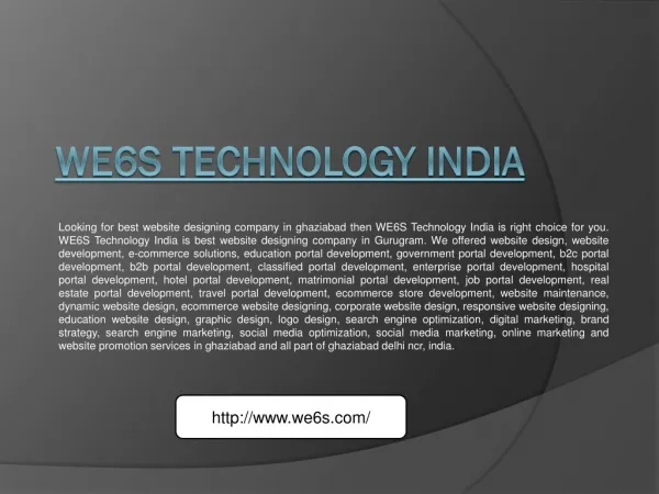 Website Designing Company in Ghaziabad- WE6S Technology India
