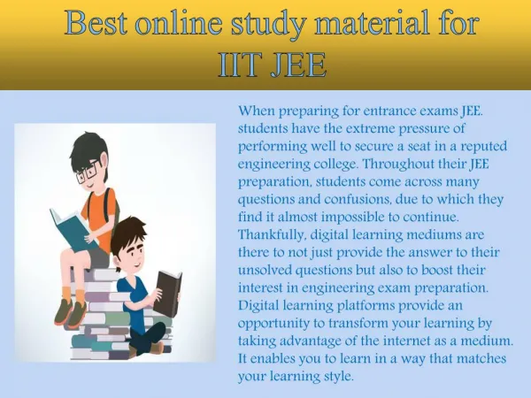 Best online study material for IITJEE