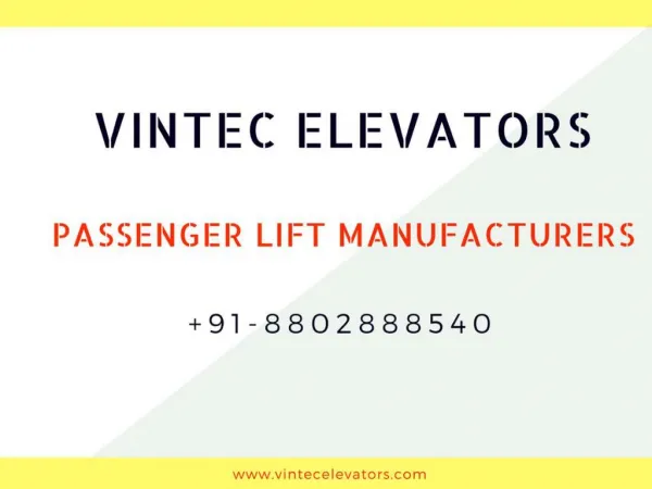 Passenger lift Manufacturers