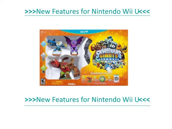 Features of the Nintendo Newest Product - Wii U