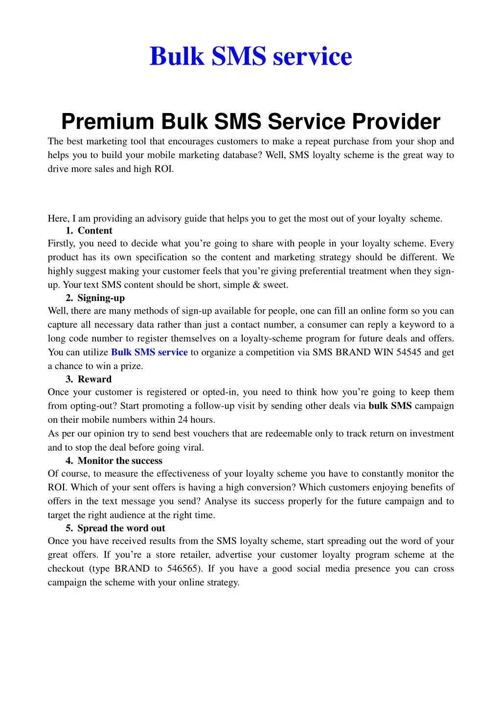 b ulk sms service