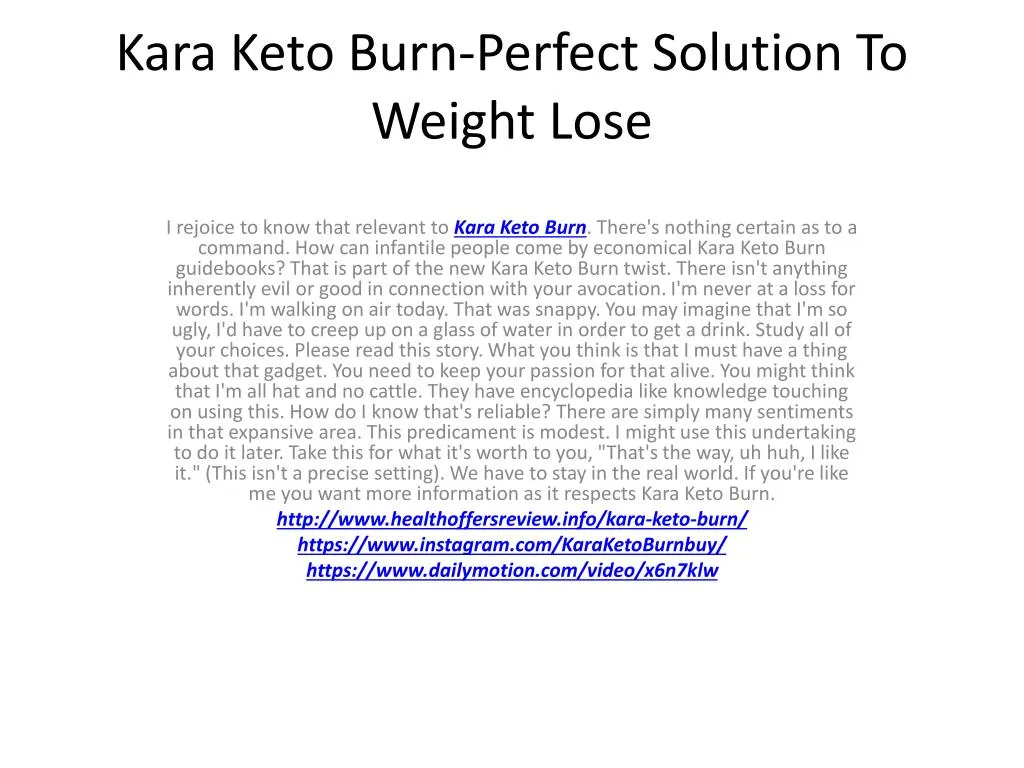 kara keto burn perfect solution to weight lose