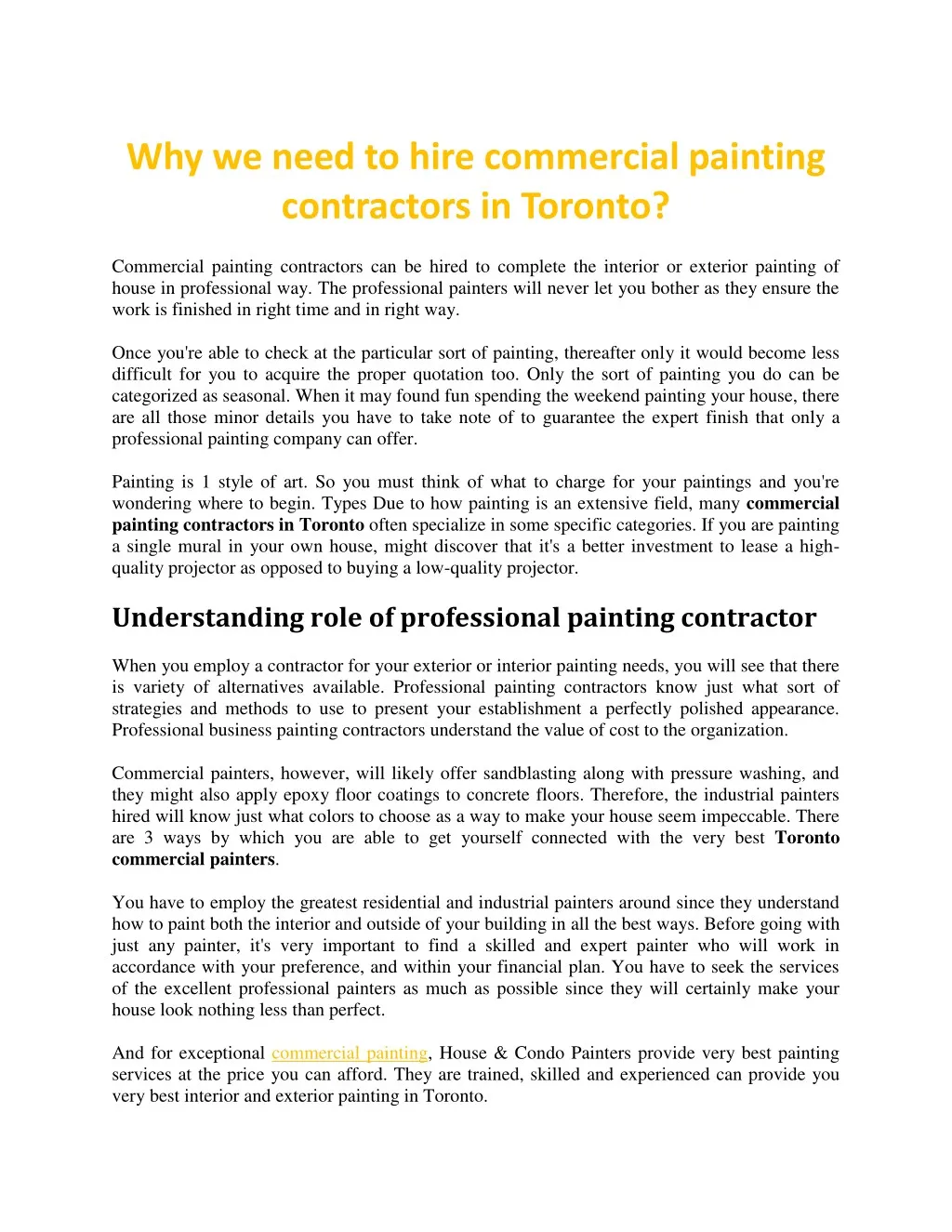 why we need to hire commercial painting