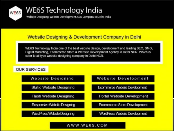 Experienced Website Development Agency in India - WE6S Technology India
