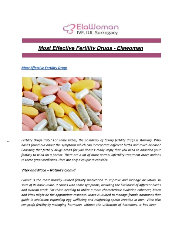 Most Effective Fertility Drugs - Elawoman
