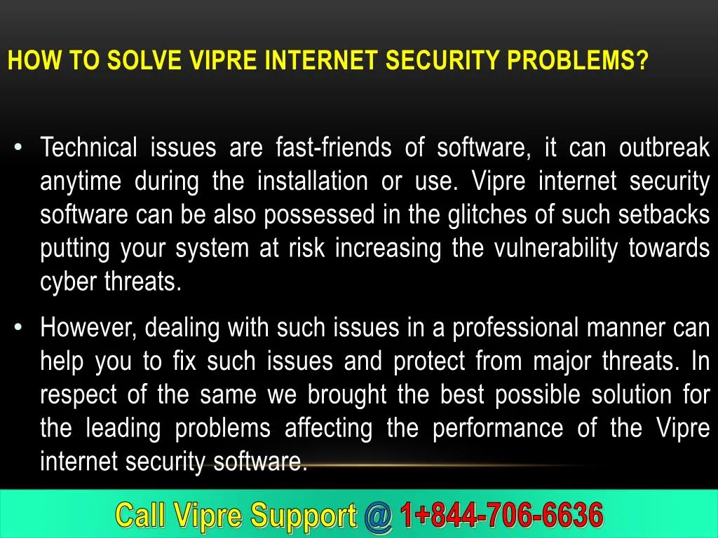how to solve vipre internet security problems