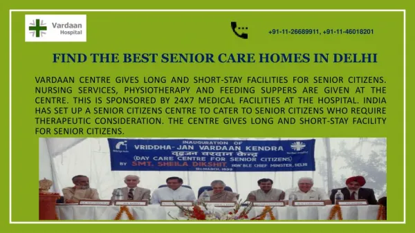 Find the best Senior Care Homes in Delhi