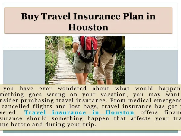 Buy Travel Insurance Plan in Houston