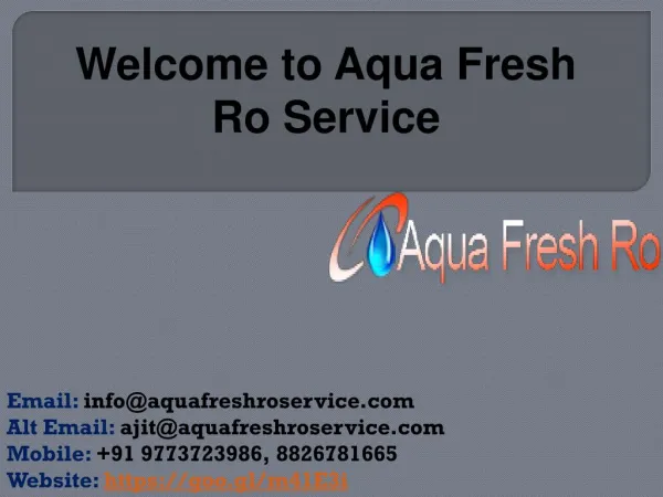 Aqua Fresh Ro Service in Noida, Delhi/NCR @9773723986