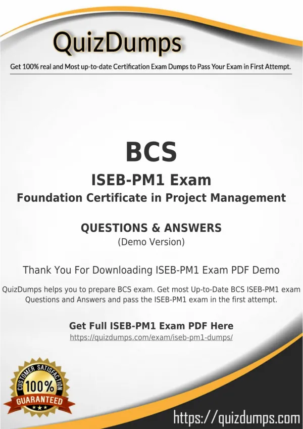 ISEB-PM1 Exam Dumps - Get ISEB-PM1 Dumps PDF [2018]