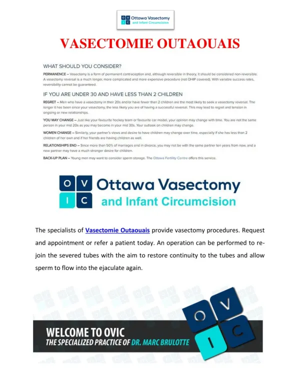 Vasectomie Outaouais