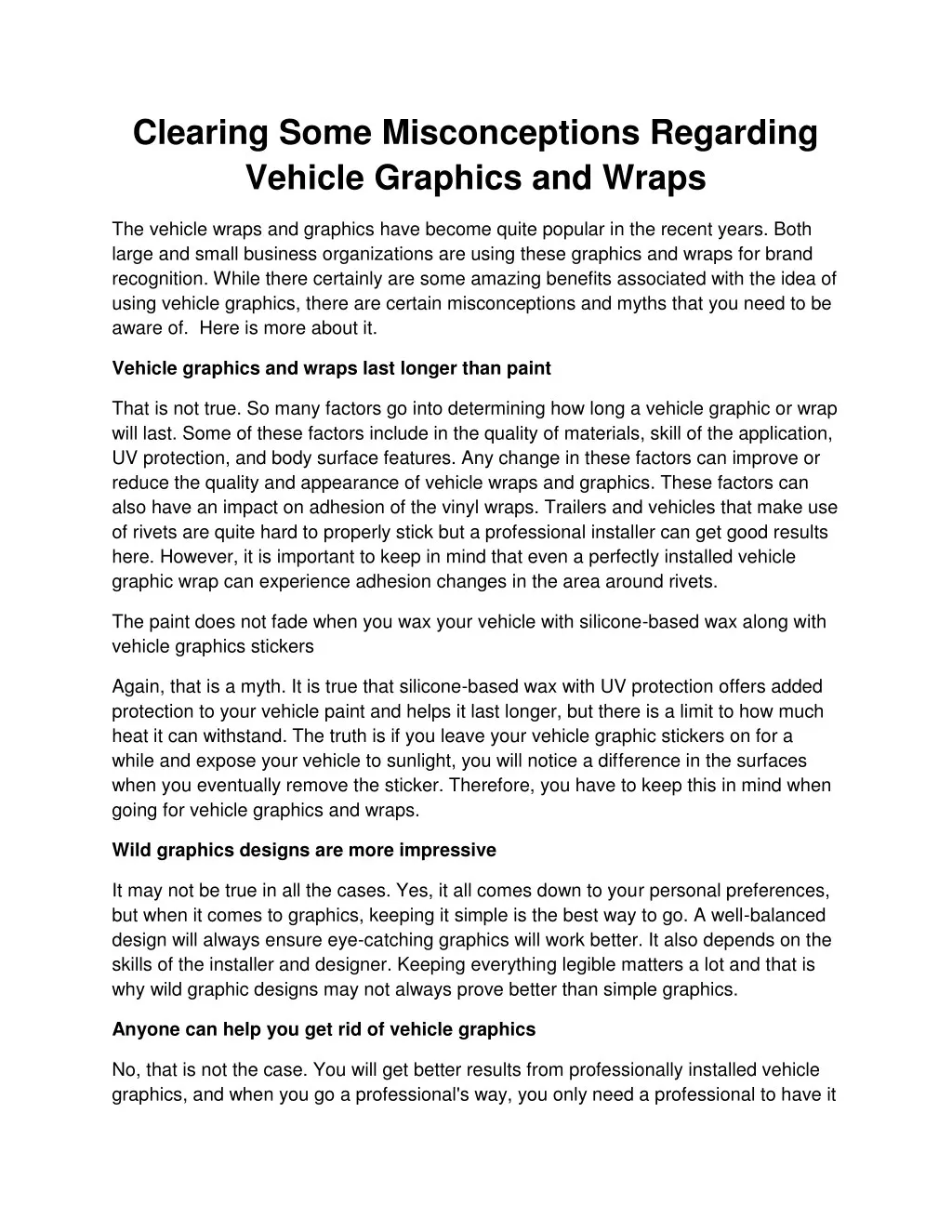 clearing some misconceptions regarding vehicle