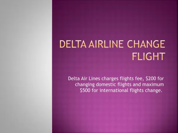 Delta Airline Change Flight