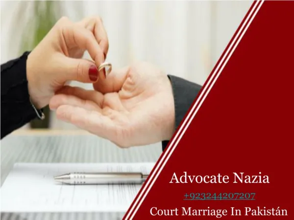 Legal Way Of Court Marriage In Pakistan