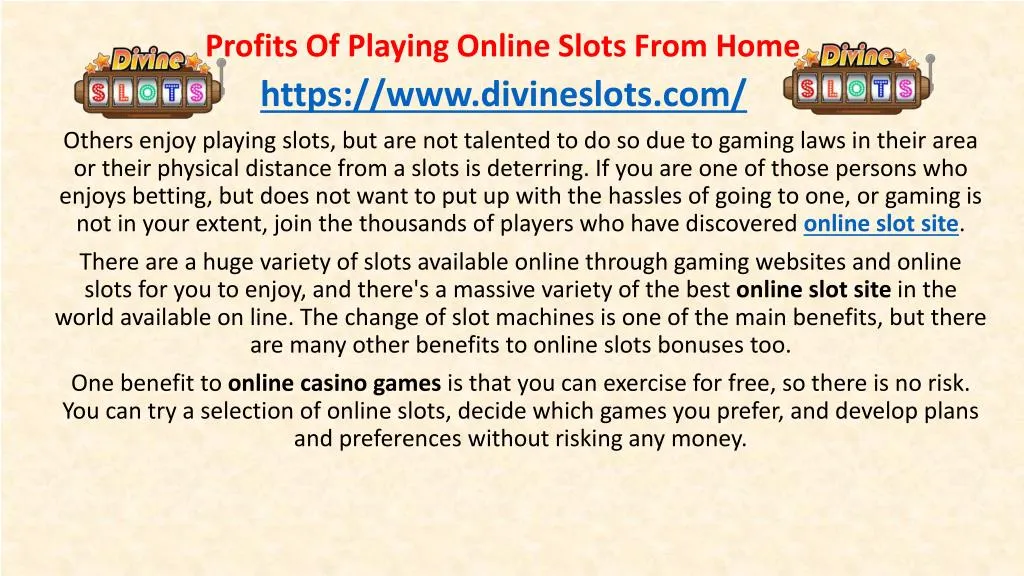 profits of playing online slots from home