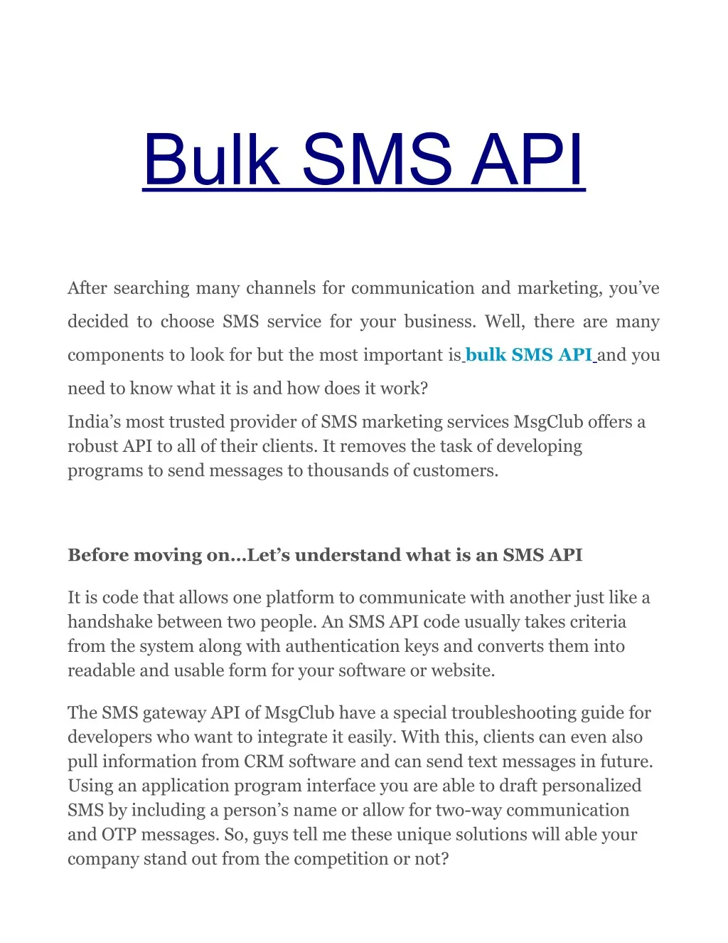 bulk sms api