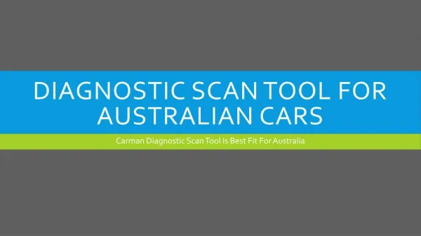 Diagnostic Scan Tool For Australian Cars
